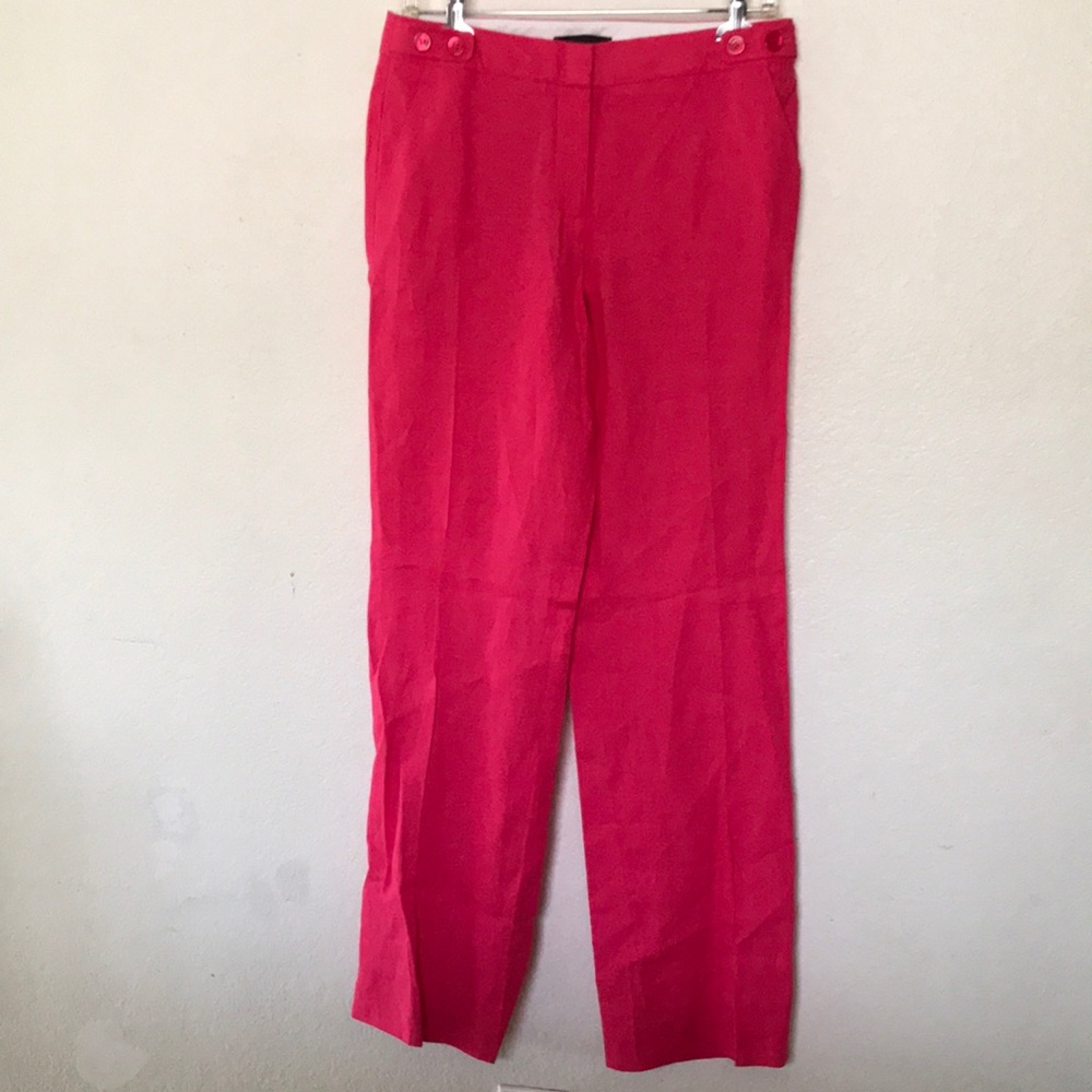 Vintage style pink linen Windsor pants trousers